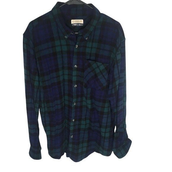 Magellan Outdoors Shirt Mens Large Plaid Flannel Classic Fit Button Up Casual - Picture 1 of 14